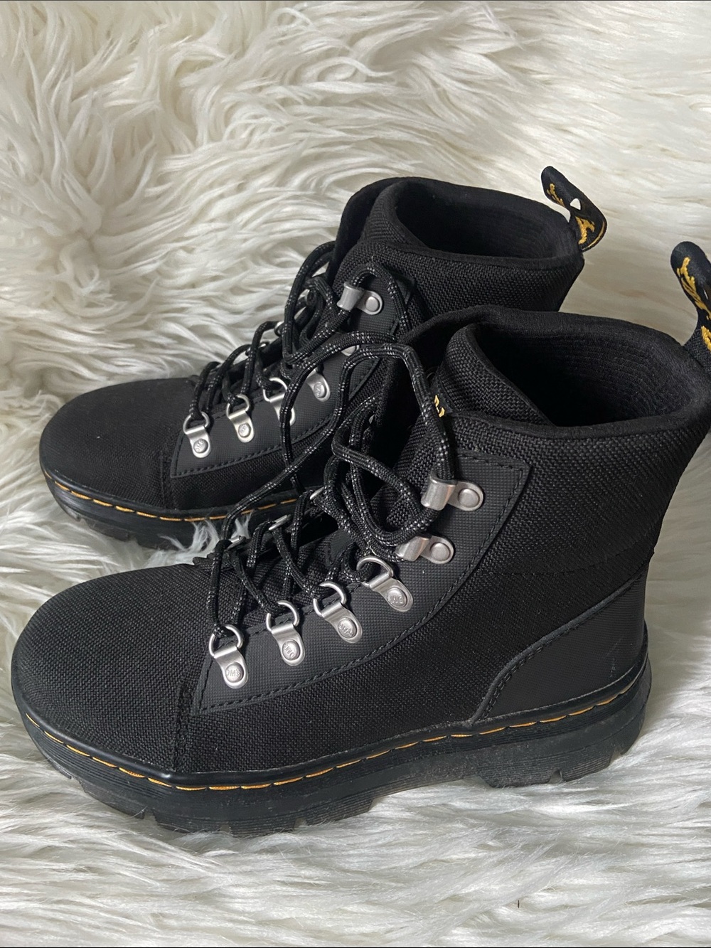 Dr. Martens Black Boots with Yellow Sole Detail